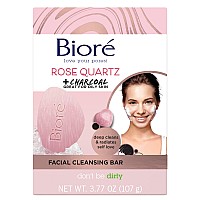 BiorA Rose Quartz charcoal Facial cleansing Bar, Daily Face Wash, Oil Free, Dermatologist Tested, Non-comedogenic, cruelty Free, Vegan Friendly