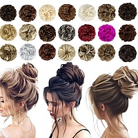 Qunlinta Messy Bun Hair Piece Hair Bun Thick Updo Scrunchies Hair Extensions Ponytail Hair Pieces for Women girls Dark Black