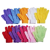 10 Pairs Exfoliating gloves,Made of 100% Nylon,10 colors Double Sided Exfoliating gloves for Beauty Spa Massage Skin Shower Body Scrubber Bathing Accessories