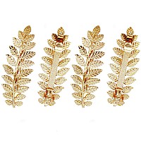 4 Pcs Gold Toga Party Halloween Greek Goddess Costume Gold Leaves Hair Barrettes (Halloween Gold Leaf Hair Clips)