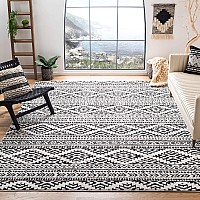 Safavieh Tulum Collection 8 X 10 pale yellow Black Tul272B Moroccan Boho Tribal Non-Shedding Living Room Bedroom Dining Home Office Area Rug