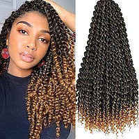 8 Packs Passion Twist Hair 18 Inch Passion Twist crochet Hair For Black Women Water Wave crochet Braiding Hair Extensions (1B27)