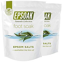 Tea Tree Oil Foot Soak with Epsoak Epsom Salt - 4 lbs (Qty 2 x 2 lb Bags) Fights Athletes Foot & Unpleasant Foot Odor - Made in USA