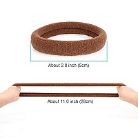 50PCS Hair Ties for Women, Cotton Seamless Hair Bands, Elastic Ponytail Holders, No Damage for Thick Hair, 2 Inch in Diameter, 6 Colors by Nspring