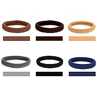 50PCS Hair Ties for Women, Cotton Seamless Hair Bands, Elastic Ponytail Holders, No Damage for Thick Hair, 2 Inch in Diameter, 6 Colors by Nspring