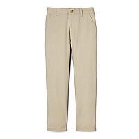 French Toast Boys Adjustable Waist Stretch Straight Fit chino Pant (Standard Husky), School Uniform Khaki, 6