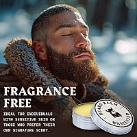 Striking Viking Unscented Beard Balm - Styles, Strengthens & Softens Beards and Mustaches - 100% Natural Beard Conditioner with Organic Shea Butter, Tea Tree, Argan & Jojoba Oils