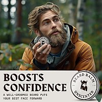 Striking Viking Unscented Beard Balm - Styles, Strengthens & Softens Beards and Mustaches - 100% Natural Beard Conditioner with Organic Shea Butter, Tea Tree, Argan & Jojoba Oils