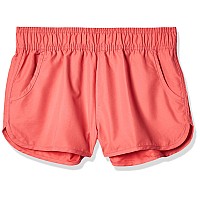 Kanu Surf girls Sandy Upf 50+ Quick Dry Beach Elastic Waist Boardshort Board Shorts, Solid coral, 12 14 US