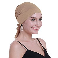 Osvyo Bamboo Chemo Headscarf For Women Hair Loss - Cancer Slip On Headwear Turbans Sealed Packaging Deep Apricot