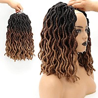 Eliza Wavy gypsy Locs Faux Locs Ombre crochet Hair 14 8PacksLot goddess Locs 100% Kanekalon Fiber African Roots Dreadlocs Synthetic Braiding Hair Extensions for Black Women(OM3T3027)