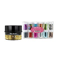 Mia Secret Nail Art gel Set, UVLED Foil gel and Foil Paper 12 pack set, Amazing Nail Foil Kit for Manicure Art, DIY Foil glue gel & Foil Stickers,