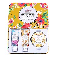 Hand Cream Gift Set - Lotion Sets For Women Gift, Hand Care Set With Shea Butter, Travel Size Hand Lotion Set For Women,Includes 2 Hand Cream & Exfoliating Cream, Gift Box For Women Birthday Christmas