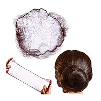 Yantaisiyu 100Pcs Hairnet Bun Net Invisible Hair Net Elastic Mesh 20Inch 50Cm (Bulk Packing,Dark Brown)