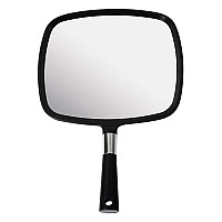 Snowflakes Hand Held Mirror, Large and comfy Hand Mirror with Handle for Salon (Black)