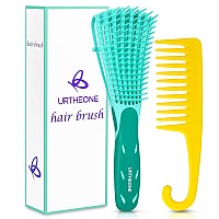 Detangling Hair Brush,Hair Detangler Brush and Wide Tooth comb Set for Black Natural curly Wet Dry Thick Straight Long Hair, Afro American Type 3a-4c, comfortable grip,Easy to clean, Durable