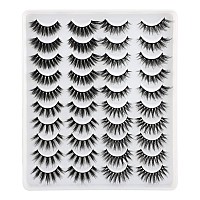 Lanflower False Eyelashes 20 Pairs 4 Styles Fluffy Long Dramatic Lashes Pack Wholesale Bulk Fake Faux Mink Lashes