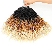 Eliza Wavy gypsy Locs Faux Locs Ombre crochet Hair 14 8PacksLot goddess Locs 100% Kanekalon Fiber Faux Locs African Roots Dreadlocs Synthetic Braiding Hair Extensions for Black Women(14,8Packs,OM3T27613)