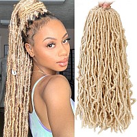 Faux Locs 18 inch 6 Packs goddess Soft Locs crochet Hair curly Wavy crochet Synthetic Braiding Hair Extensions Dreads crochet Hair (18 inch, 613)