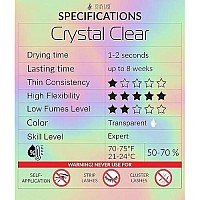 Crystal Clear Eyelash Extension Glue - Stacy Lash (017Floz 5Ml) 1 Sec Drying Timeretention - 8 Weekstransparent Adhesive - Maximum Bonding Powerprofessional Supplies