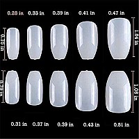 1000Pcs Short Coffin Nails Ballerina Nail Tips Full Cover Gel False Nails 10 Sizes