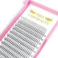 Premade Volume Eyelash Extensions 3D-c-007-18 Short Stem Premade Fans Eyelash Extensions 9 to 20 mm Pre made Lash Fans 3D 5D 7D Volume Lash Extensions 07 10 c D curl(3D-c-007,18mm)