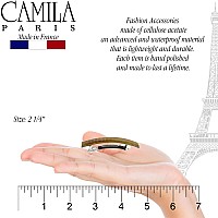 Camila Paris Cp2939 French Hair Barrette Clip For Girls, Set Of 2 Rubberized Metal Clasp Strong Hold Grip Hair Clips For Women, No Slip And Durable Styling Girls Hair Accessories, Made In France