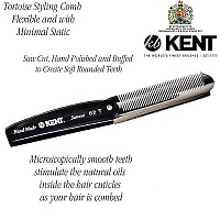 Kent 82T 4 Graphite Folding Pocket Comb For Men, Fine Tooth Hair Comb Straightener For Everyday Grooming Styling Hair, Beard Or Mustache, Use Dry Or With Balms, Saw Cut Hand Polished, Made In England