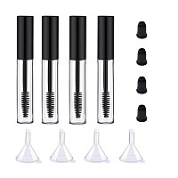 4 Pack Empty Mascara Tube with Eyelash Wand, ForSewian10ml Premium Eyelash cream container Bottle with Mini Funnels and Leak Stoppers (black)