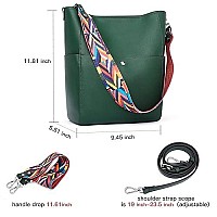 Bromen Handbags For Women Bucket Bags Vegan Leather Purses And Handbags Crossbody Purse Green