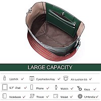 Bromen Handbags For Women Bucket Bags Vegan Leather Purses And Handbags Crossbody Purse Green