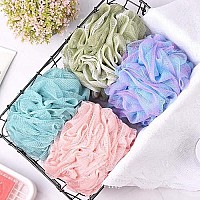 Xl Loofah Shower Puff 75Gpcs Mesh Bath Loofa Body Sponges Scrubber For Bathing Pack Of 4