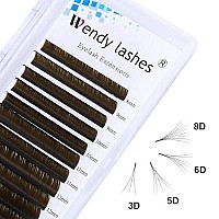 Eyelash Extension 007Mm Brown Volume Lash Extensions Cd Curl 8-14Mm Mixed Easy Fan Rapid Blooming Lashes 3D 4D 6D 10D 20D Lash Extensions By Wendy Lashes(Brown 007-D, 8-14Mm)