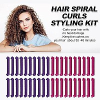 40Pcs No Heat Hair Curlers Heatless Spiral Curlers With 2 Sets Styling Hooks 22Inch55Cm Magic Hair Rollers No Heat Damage Diy Styling Kit For Women Kids Long Medium Hair