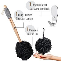 Slick- Loofah With Handle, Loofah Back Scrubber, Back Loofah, Loofah Brush With Long Handle, Loofah On A Stick, Shower Loofah With Handle, Shower Supplies, Loofah Scrubber, Loofah Back Scrubber