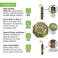 Kids Umbrella & Dinosaur Rain Coats For Girls And Boys Set - Toddler Umbrella For Kids Boys In Fun Rain Jacket Styles For 3-5 (Camouflage)