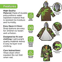 Kids Umbrella & Dinosaur Rain Coats For Girls And Boys Set - Toddler Umbrella For Kids Boys In Fun Rain Jacket Styles For 3-5 (Camouflage)