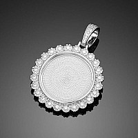 Yimeraire Picture Necklace Personalized With Sunflower Photo Pendant Iced Out Full Cz Lab Diamond Custom Pendant Necklace With Photo Hip Hop Chain For Men Women