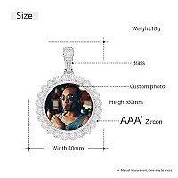 Yimeraire Picture Necklace Personalized With Sunflower Photo Pendant Iced Out Full Cz Lab Diamond Custom Pendant Necklace With Photo Hip Hop Chain For Men Women