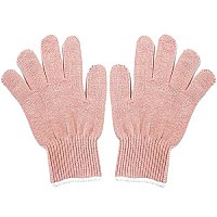 Lessmon 2 Professional Heat Resistant Gloves For Hair Styling Heat Blocking For Curling, Flat Iron And Curling Wand Suitable For Left And Right Hands, Light Pink