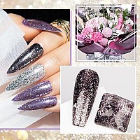 Mizhse Glitter Gel Nail Polish, Diamond Gel Polish Set, Sparkly Shiny Gel Nail Art Varnish Manicure Kit, Soak Off Led Lamp, For Beginners Diy At Home (Glitter Polish Set)