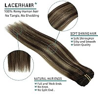 Lacer New Version Thick Hair Extensions Clip In Human Hair Silky Straight Dark Brown To Medium Brown Highlight Dark Brown R#2-2/6 120G 7Pcs With 16 Clips Per Set 18 Inch