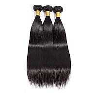 Selina Brazilian Virgin Hair Straight 20 22 24 (100G352Oz,Natural Black Color) Human Hair Weave 100 Unprocessed Human Hair Bundles Straight Remy Hair Extensions Natural Black(20 22 24,Straight)