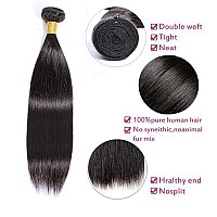 Selina Brazilian Virgin Hair Straight 20 22 24 (100G352Oz,Natural Black Color) Human Hair Weave 100 Unprocessed Human Hair Bundles Straight Remy Hair Extensions Natural Black(20 22 24,Straight)