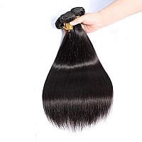 Selina Brazilian Virgin Hair Straight 20 22 24 (100G352Oz,Natural Black Color) Human Hair Weave 100 Unprocessed Human Hair Bundles Straight Remy Hair Extensions Natural Black(20 22 24,Straight)