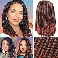 Xtrend 12 Inch Spring Twist Hair For Butterfly Faux Locks Synthetic Mini Twist Crochet Braiding Hair Short Crochet Hair For Women 2 Packs (1B/350#)