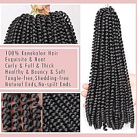 Xtrend 12 Inch Spring Twist Hair For Butterfly Faux Locks Synthetic Mini Twist Crochet Braiding Hair Short Crochet Hair For Women 2 Packs (1B/350#)