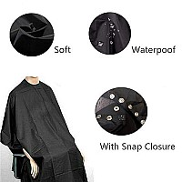 Hair Salon Capes With Snap Closure Waterproof Hairdressing Styling Hair Cutting Coloring Nylon Cape For Barber Hairdressers (2 Pack) Black