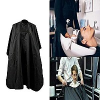 Hair Salon Capes With Snap Closure Waterproof Hairdressing Styling Hair Cutting Coloring Nylon Cape For Barber Hairdressers (2 Pack) Black