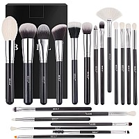 BEILI Makeup Brushes 20pcs Makeup Brush Set Natural goat Hair Premium Synthetic Kabuki Foundation Face Powder Fan contour concealer Eye Shadows Eyebrow Eyeliner Make Up Brush Tools Kit(Black)